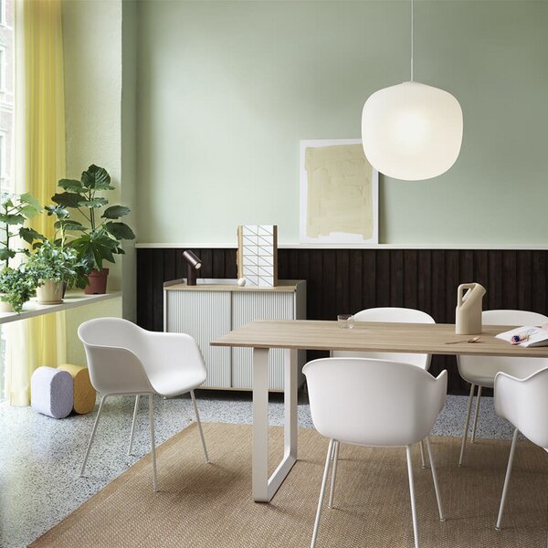 Lampada a sospensione Muuto, Bianco, Sala da pranzo, Vetro