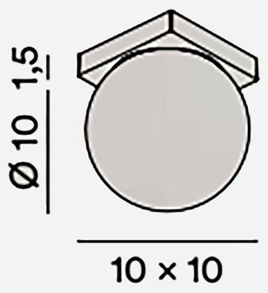 Applique perenz dot 8376 gr lc led 856lm 3000k ip40 sfera vetro soffiato metallo grigio titanio - Perenz