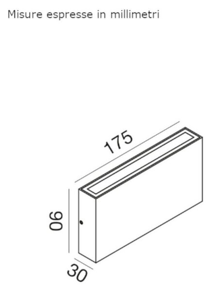 Applique moderno gea led ges2211 led ip65 alluminio antracite biemissione - Gea Led