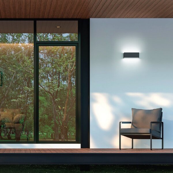Applique moderno gea led ges2211 led ip65 alluminio antracite biemissione - Gea Led