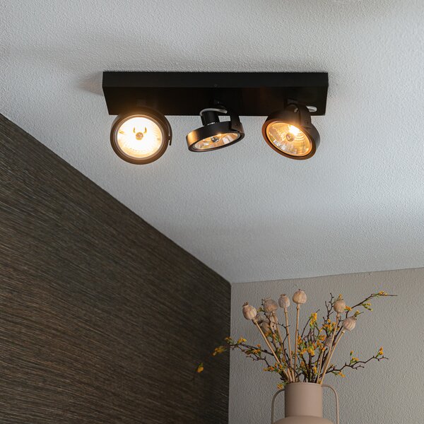 Faretto di design nero orientabile 3 luci - Go