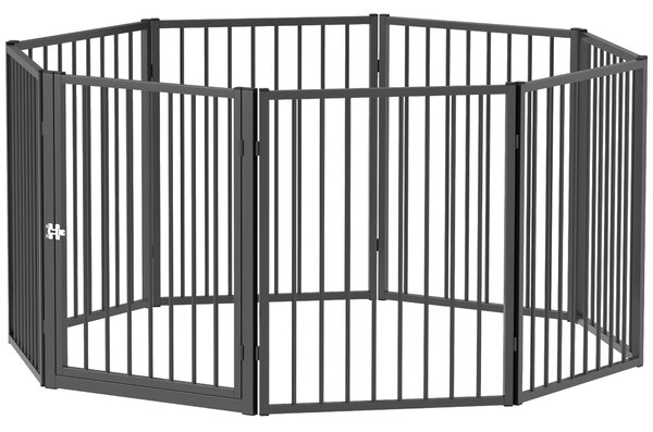 PawHut Parco per chien, parco per animali, 8 pannelli, recinzione portatile pieghevole, sicuro, nero