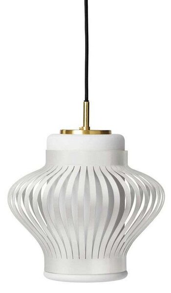 Lampada a sospensione Warm Nordic, Opal Lamella, dimmerabile, Bianco, Sala da pranzo, Metallo, Vintage