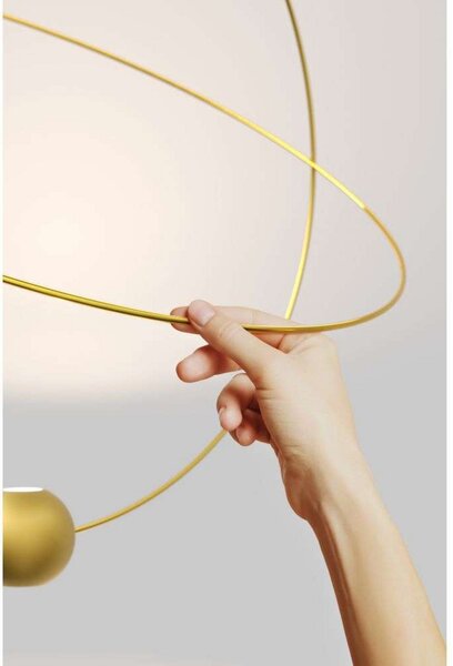 Lampada a sospensione Lodes, dimmerabile, Dorato / Ottone, Soggiorno, Metallo