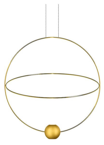 Lampada a sospensione Lodes, dimmerabile, Dorato / Ottone, Soggiorno, Metallo