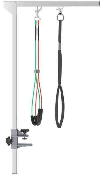 PawHut Braccio da toelettatura pieghevole per animali domestici in acciaio inossidabile con collarino di fissaggio per cani di taglia grande e piccola altezza regolabile max. 74 cm