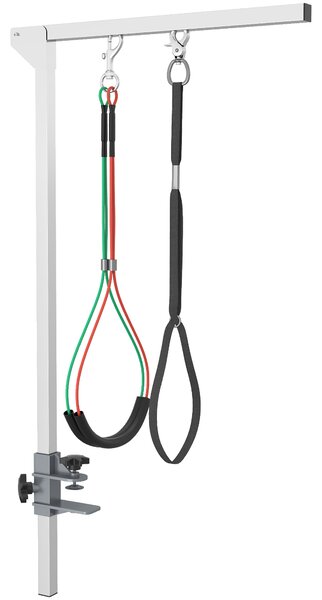 PawHut Braccio da toelettatura pieghevole per animali domestici in acciaio inossidabile con collarino di fissaggio per cani di taglia grande e piccola altezza regolabile max. 74 cm