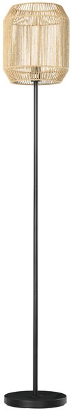 HOMCOM Lampada da Terra per Salone con Paralume in Corda di Carta Design Naturale Attacco E27 Max. 40W - Ø 26 x 164H cm