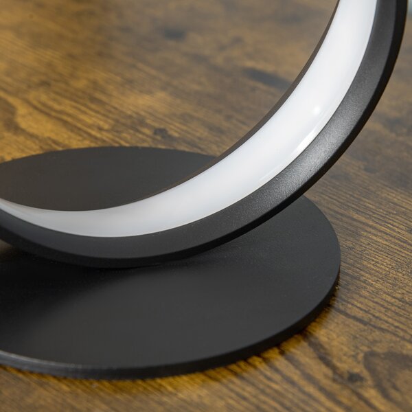 HOMCOM Lampada da tavolo design contemporaneo - lampada da tavolo a spirale - dim. 21L x 15l x 43H cm - alluminio nero LED bianco caldo