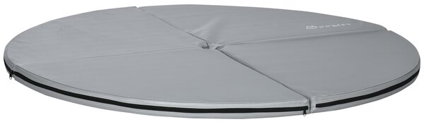 HOMCOM Tappetino da pole dance pieghevole - tappeto per pole dance - tappetino di protezione Ø 150 cm spessore 5 cm - rivestimento plastico grigio