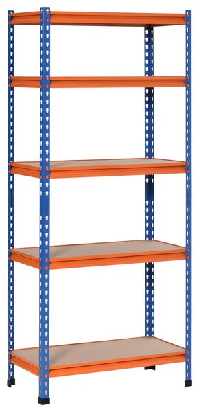 HOMCOM Scaffale in metallo da garage 5 livelli capacità 1500 kg 80 x 40 x 182 cm blu arancione | Aosom Italy