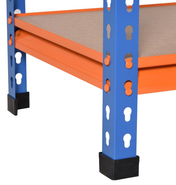 HOMCOM Scaffale in metallo da garage 5 livelli capacità 1500 kg 80 x 40 x 182 cm blu arancione | Aosom Italy