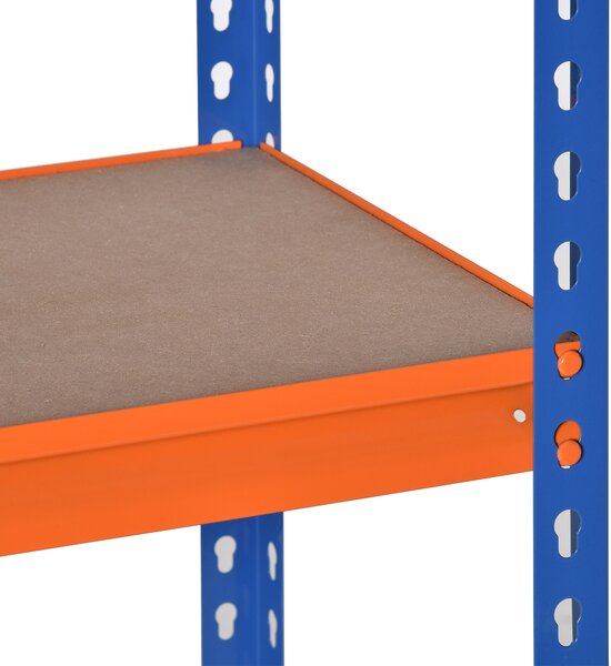 HOMCOM Scaffale in metallo da garage 5 livelli capacità 1500 kg 80 x 40 x 182 cm blu arancione | Aosom Italy