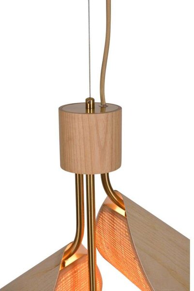 Lampada a sospensione Forestier, Lys, dimmerabile, Legno, Soggiorno, Altro, Design