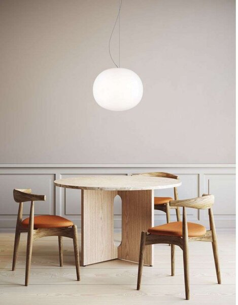 Lampada a sospensione Lodes, dimmerabile, Bianco, Sala da pranzo, Vetro