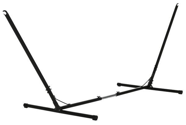 Outsunny Supporto Struttura Portante per Amaca Regolabile Capacità Max. 120Kg 308-380x108x120cm Nero|Aosom