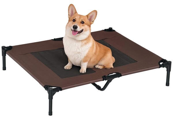 PawHut Brandina per Cani in Metallo e Tessuto Oxford Traspirante, 92x76x18cm Marrone e Nero|Aosom