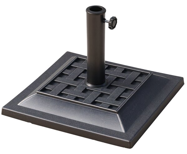 Outsunny Basamento Ombrellone da Giardino, Resina e Acciaio, Stile Vintage, 44x44x32cm, Design Antico, Nero e Bronzo|Aosom