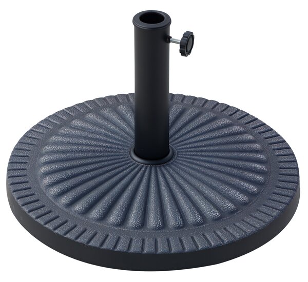 Outsunny Base Ombrellone Rotonda per Pali da Ø3,8-4,8cm con Decorazione e Manopola, Peso 15kg Ø49x32cm|Aosom