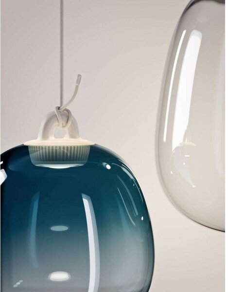 Lampada a sospensione Lodes, Blu, Soggiorno, Vetro