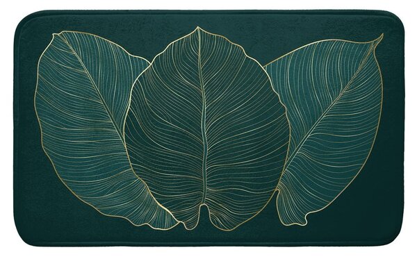 Tappetino per il bagno verde scuro 45x75 cm Jade – douceur d'intérieur