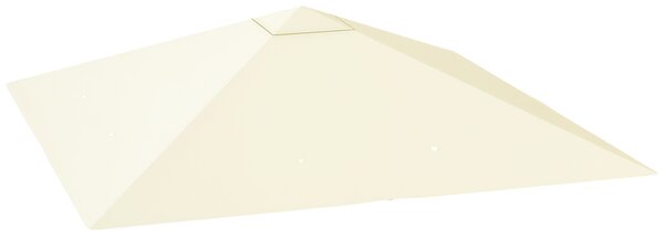 Outsunny Copertura per Gazebo 3x3 m da Giardino con 8 Fori di Drenaggio, in Tessuto Oxford 600D, Bianco Crema
