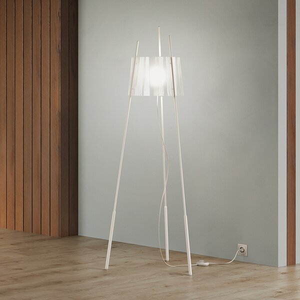 Lampada da terra kdln, Tyla, dimmerabile, Bianco, Soggiorno, Metallo, Design