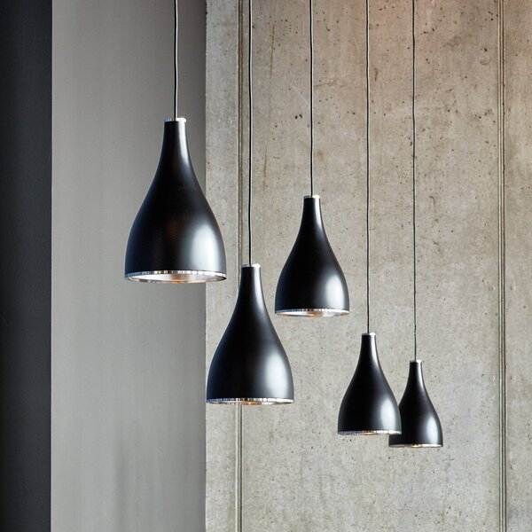 Lampada a sospensione Serien Lighting, One Eighty Suspension Adjustab, dimmerabile, Nero, Soggiorno, Metallo, Design