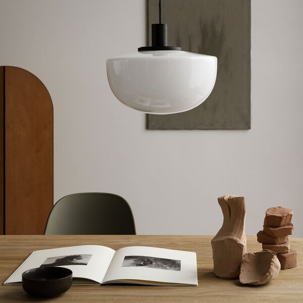 Lampada a sospensione Audo Copenhagen, Bank, dimmerabile, Bianco, Soggiorno, Vetro, Design