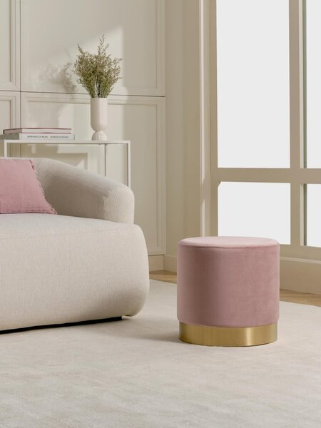 Pouf in velluto Orchid