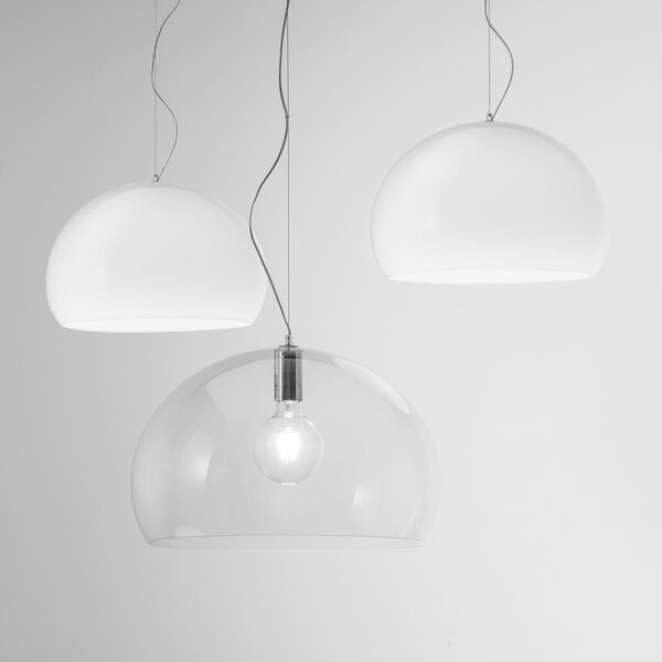 Lampada a sospensione Kartell, Big FL/Y, dimmerabile, Trasparente, Soggiorno, Plastica, Design