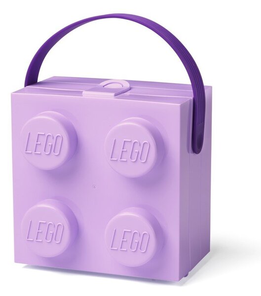 Scatola portaoggetti viola con maniglia - LEGO®