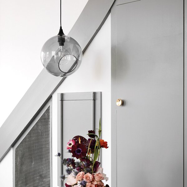 Lampada a sospensione DESIGN BY US, Ballroom XL, dimmerabile, Grigio, Soggiorno, Vetro, Design