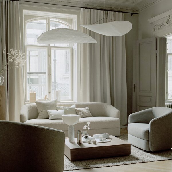Lampada a sospensione New Works, Tense, dimmerabile, Bianco, Cucina, Plastica, Design