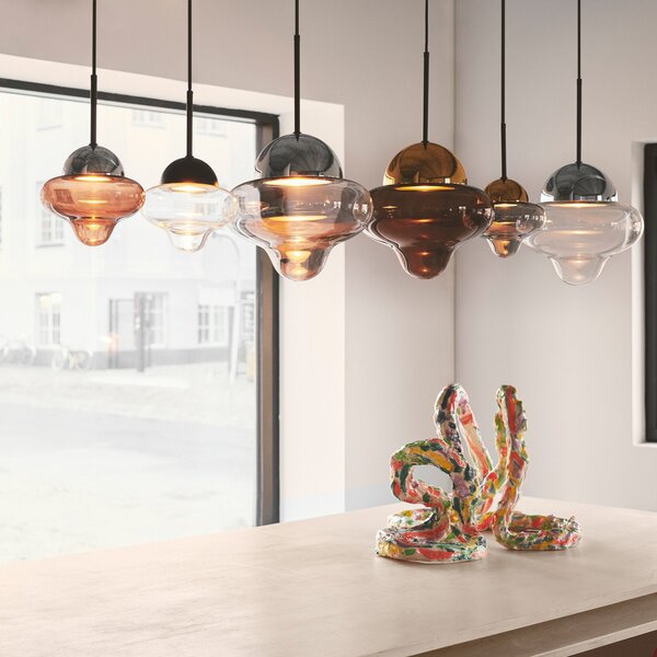 Lampada a sospensione DESIGN BY US, Nutty, dimmerabile, Trasparente, Soggiorno, Vetro, Design