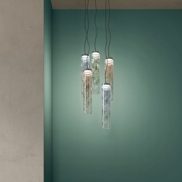 Lampada a sospensione kdln, Jer 1, dimmerabile, Blu, Soggiorno, Vetro, Design