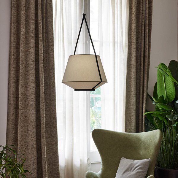 Lampada a sospensione Forestier, Carrie S, dimmerabile, Verde, Soggiorno, Tessuto / Tessile, Design