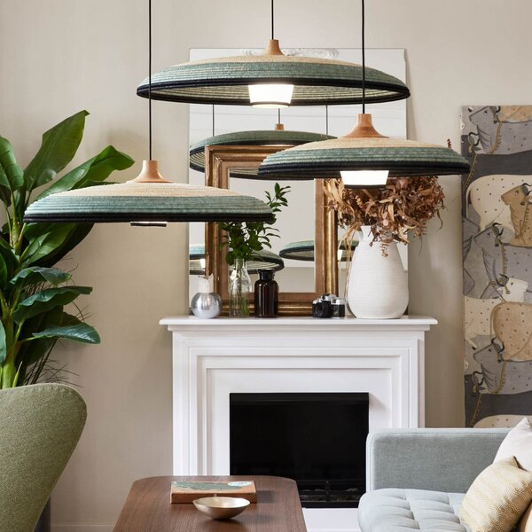 Lampada a sospensione Forestier, Grass M, dimmerabile, Blu, Soggiorno, Design