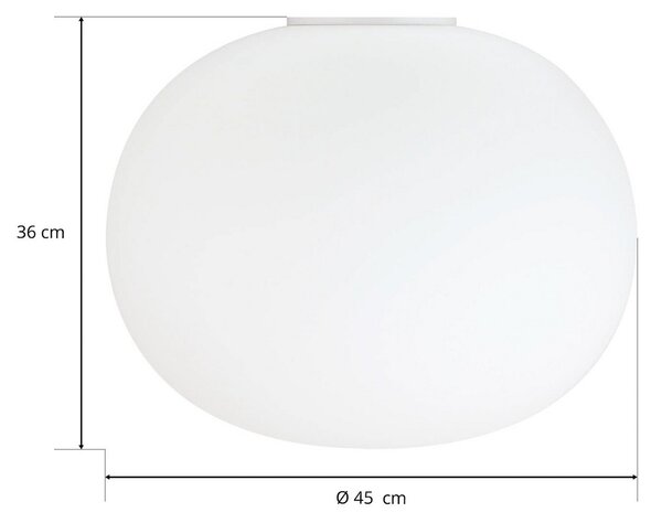 Plafoniera FLOS, GLO-BALL, dimmerabile, Bianco, Soggiorno, Vetro, Design