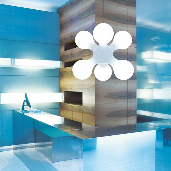 Lampada a sospensione kdln, ATOMIUM, dimmerabile, Bianco, Soggiorno, Metallo, Design