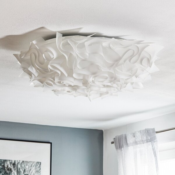 Plafoniera Slamp, VELI, dimmerabile, Bianco, Soggiorno, Plastica, Design
