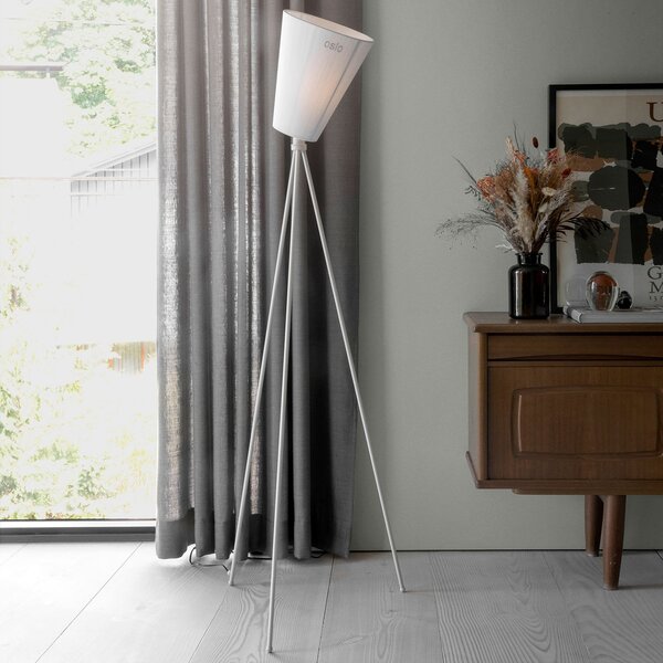 Lampada da terra Northern, Oslo Wood, dimmerabile, Bianco, Soggiorno, Tessuto / Tessile, Design
