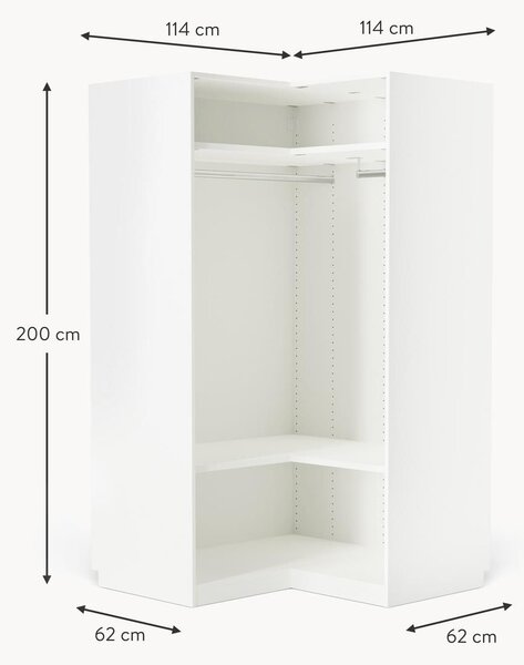 Armadio angolare componibile Charlotte, Larg. 115 cm