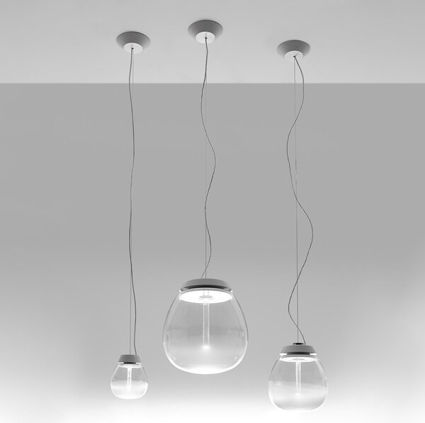 Lampada a sospensione Artemide, Empatia, dimmerabile, Trasparente, Soggiorno, Vetro, Design