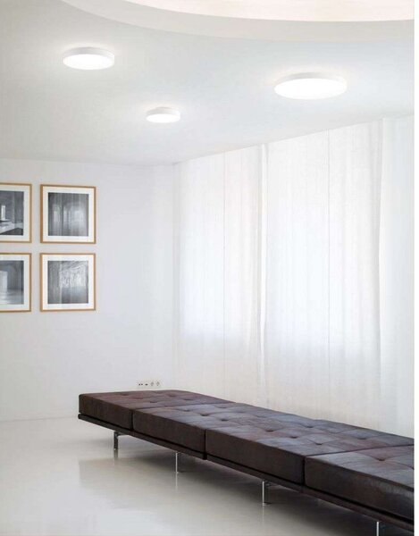 Plafoniera Serien Lighting, dimmerabile, Bianco, Soggiorno, Alluminio
