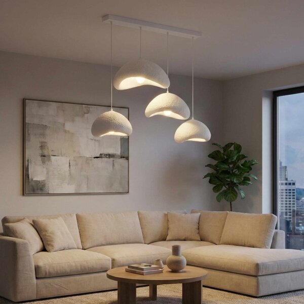 Brilagi - Lampadario a sospensione con cavo WABI SABI 4xE27/40W/230V bianco