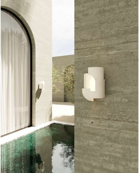 Applique da parete DCW, dimmerabile, Bianco, Terrazza, Cemento