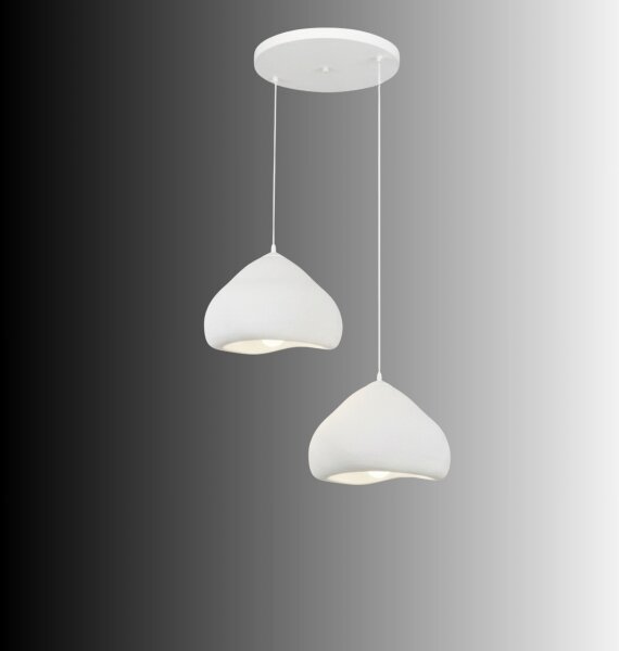 Brilagi - Lampadario a sospensione con cavo WABI SABI 2xE27/40W/230V diam. 45 cm bianco