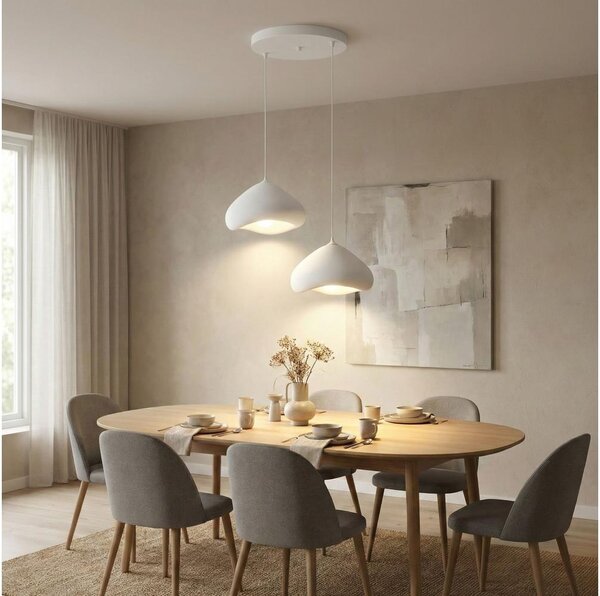 Brilagi - Lampadario a sospensione con cavo WABI SABI 2xE27/40W/230V diam. 45 cm bianco