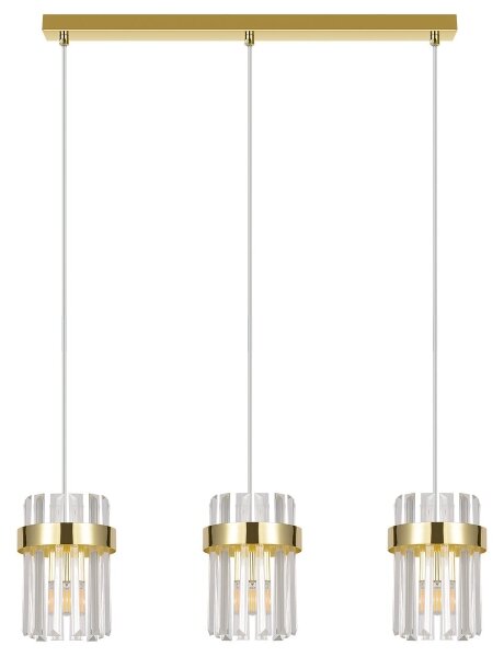 Lampadario a cavo VETRO 3xE14/10W/230V dorato
